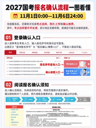 2027国考报名确认完整流程｜照片上传、选考点、缴费一步到位｜拍点点证件照