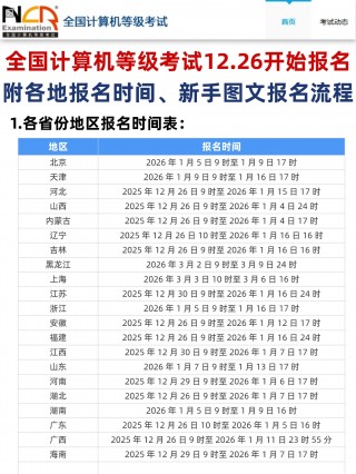 全国计算机等级考试12.26开始报名：附各地时间+新手报名流程