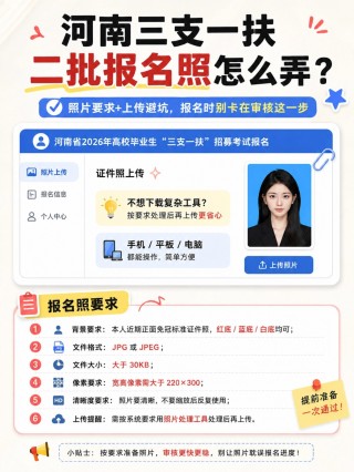 2026河南三支一扶二批报名保姆级攻略｜照片制作+信息填写避坑大全