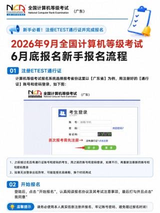 2026年9月计算机等级考试｜6月报名6步全流程+证件照规范