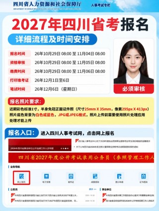 2027四川省考报名全流程｜照片要求、注册填报、缴费步骤详解、报名照制作教程