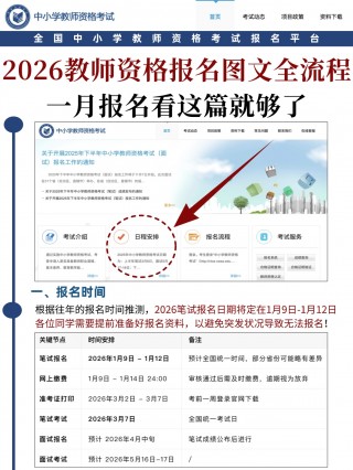 2026教师资格报名图文全流程：一月报名看这篇就够了