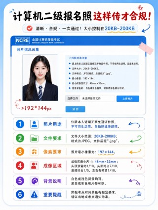 全国计算机二级考试报名照片要求｜制作+上传全流程