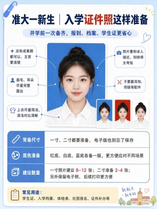 准大一新生入学证件照全攻略｜三色底色用途｜尺寸规格｜拍摄规范｜手机制作教程