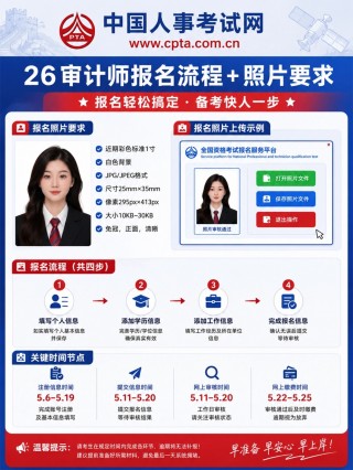 2026审计师考试｜完整报名全流程+证件照代审核教程