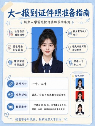 大一新生入学证件照全攻略｜妆容穿搭、三色底色用途、全部尺寸、手机制作完整指南