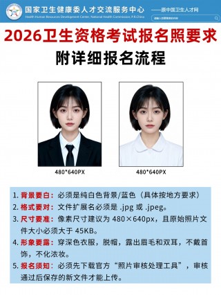 2026卫生资格考试报名照要求+全流程！官方步骤+制作教程速存