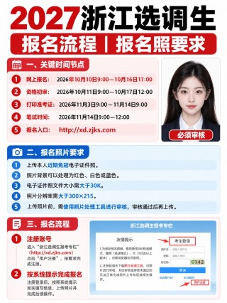 2027浙江选调生保姆级报名全流程｜证件照+填报+推荐表上传避坑指南