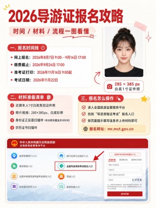 2026导游资格证完整报名攻略｜7大步骤一次性搞定报考（含证件照制作）