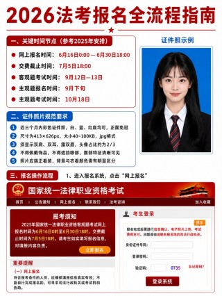 2026法考（法律职业资格）完整报名全流程｜时间+证件照+填表+缴费全指南