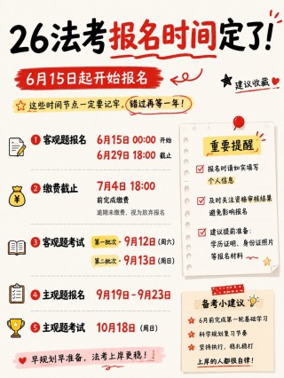 2026法考报名全攻略｜时间+条件+证件照+全流程