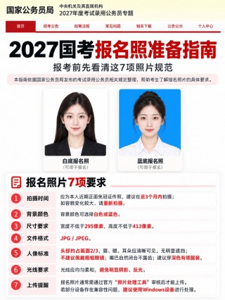 2027国考报名照片准备全攻略｜7项规范+上传教程｜拍点点证件照