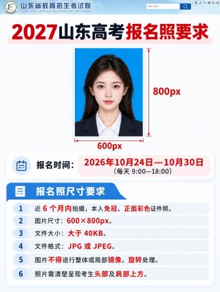 2027山东高考报名照片要求及上传教程｜简易证件照小程序一键制作，适配山东考试院标准