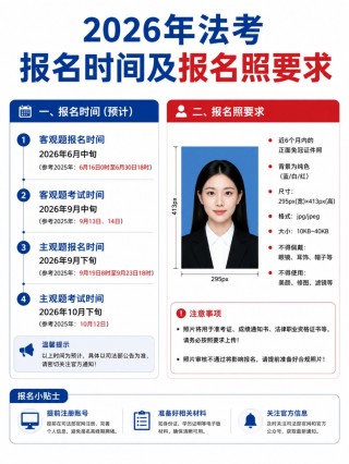 2026法考全攻略｜报名时间+证件照制作+避坑+复习规划