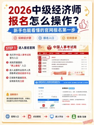 2026中级经济师完整报名保姆级教程｜官网填报全步骤+照片制作+填写避坑大全