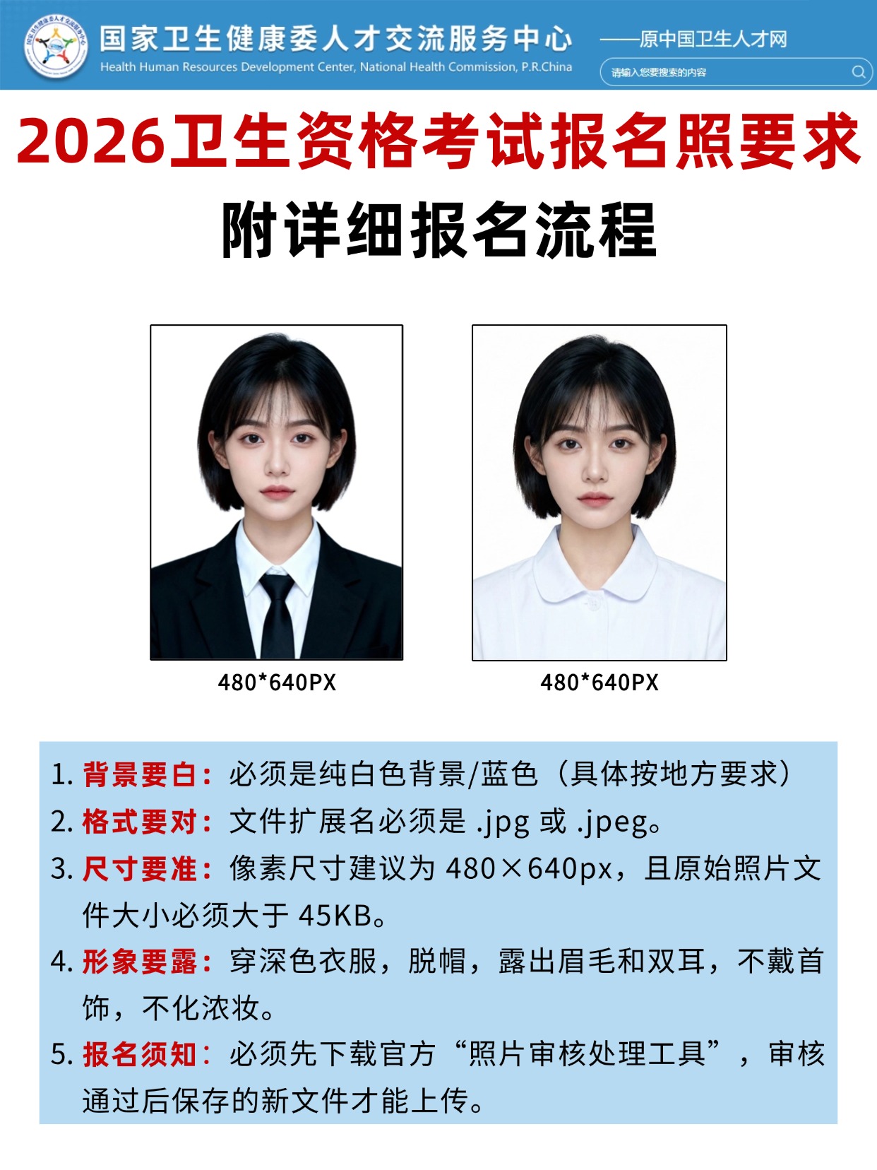 2026卫生资格考试报名照要求+全流程！官方步骤+制作教程速存