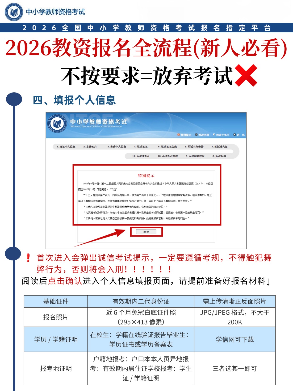 2026教资报名全流程（新人必看） 不按要求=放弃考试 ❌