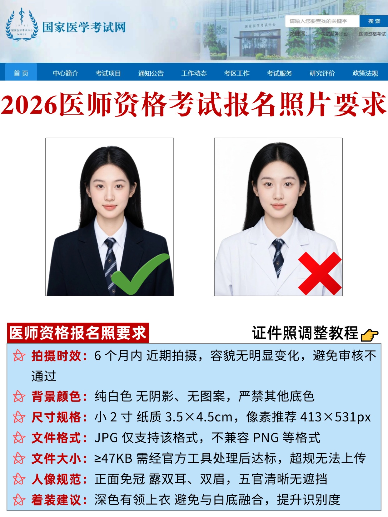 2026医师资格考试报名照片要求
