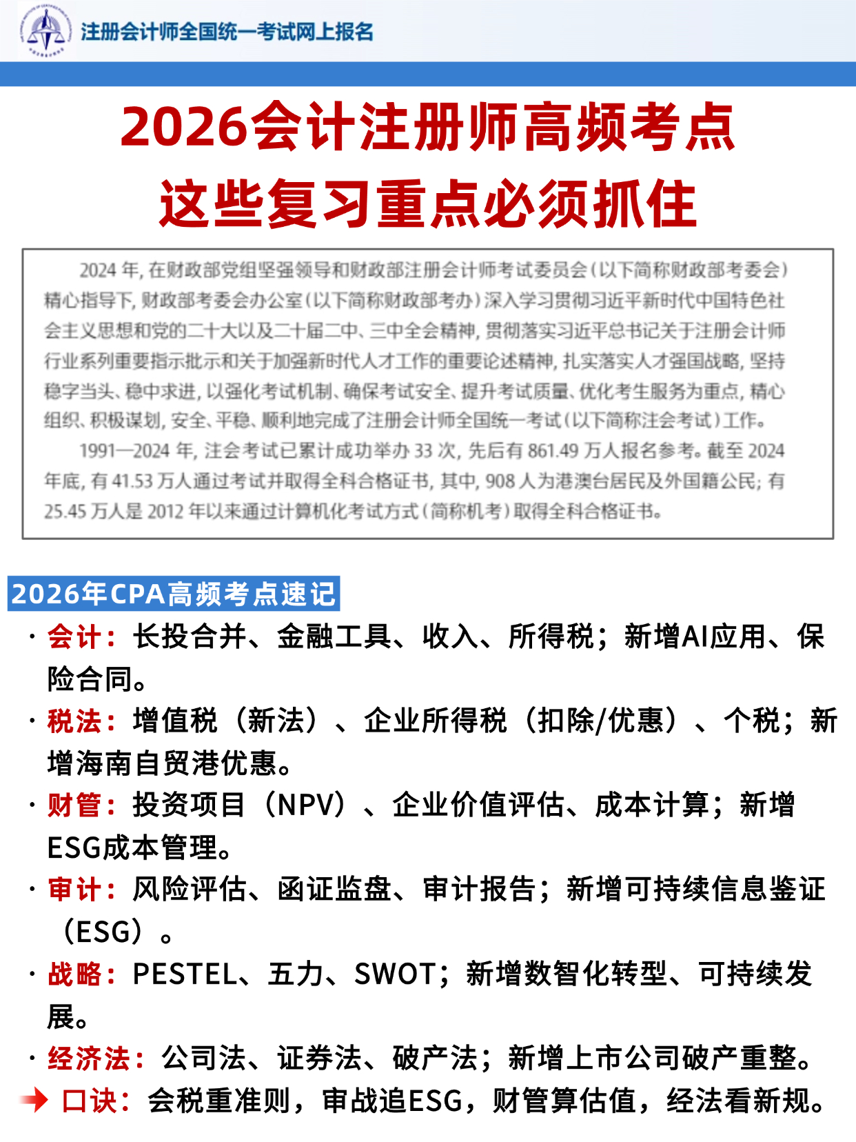 2026注册会计师（CPA）报名全攻略