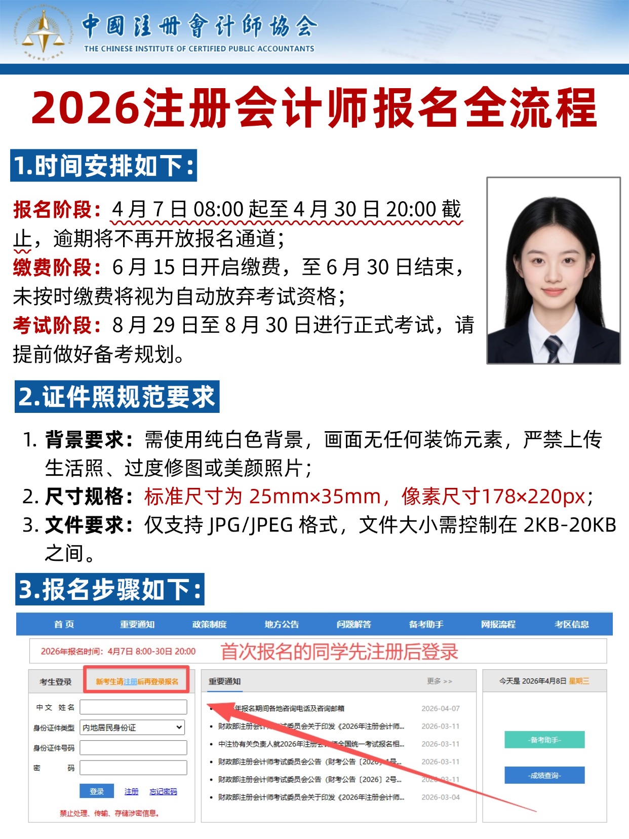 2026CPA报名全流程｜照片制作+步骤详解一次看懂