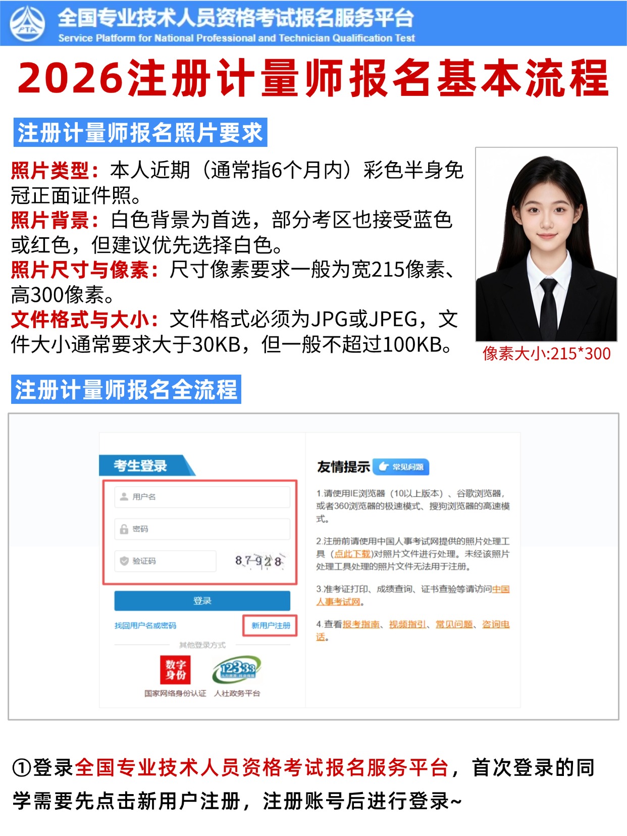 2026注册计量师报名全流程｜照片制作详解