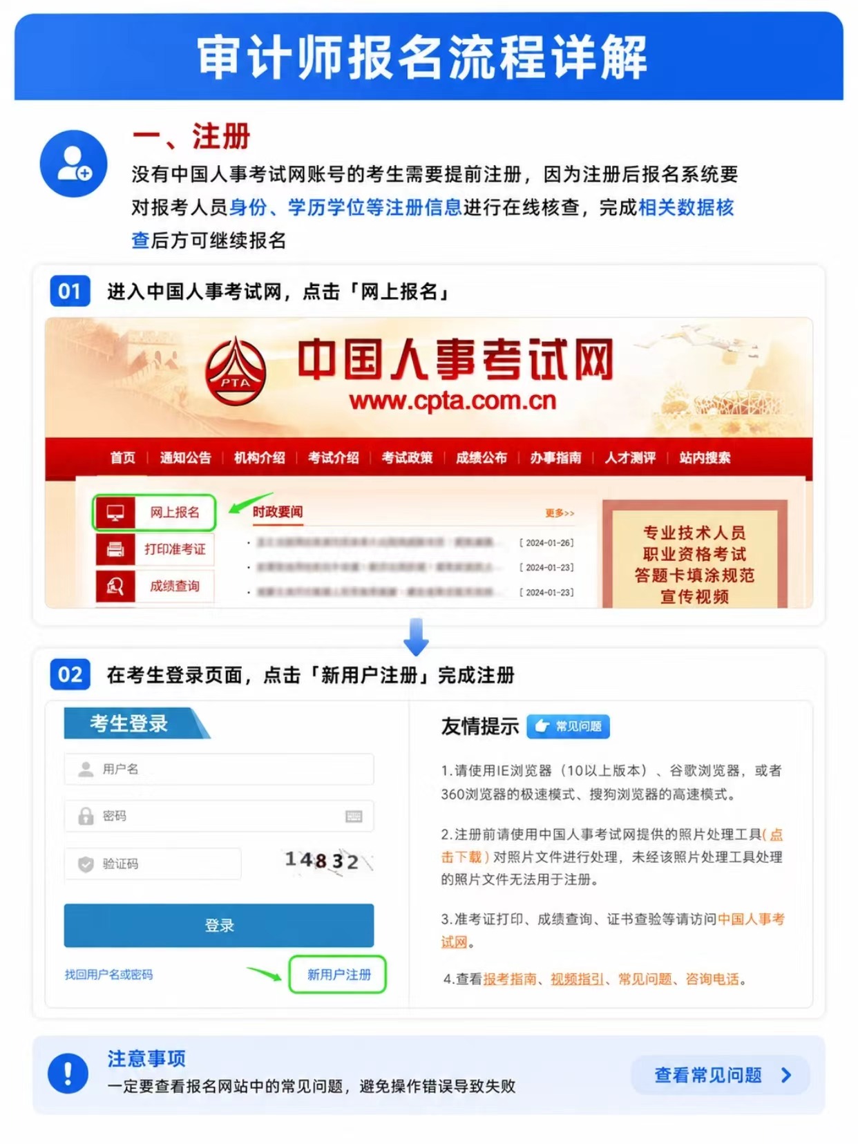 2026审计师考试报名全流程｜证件照≤10KB代审核教程