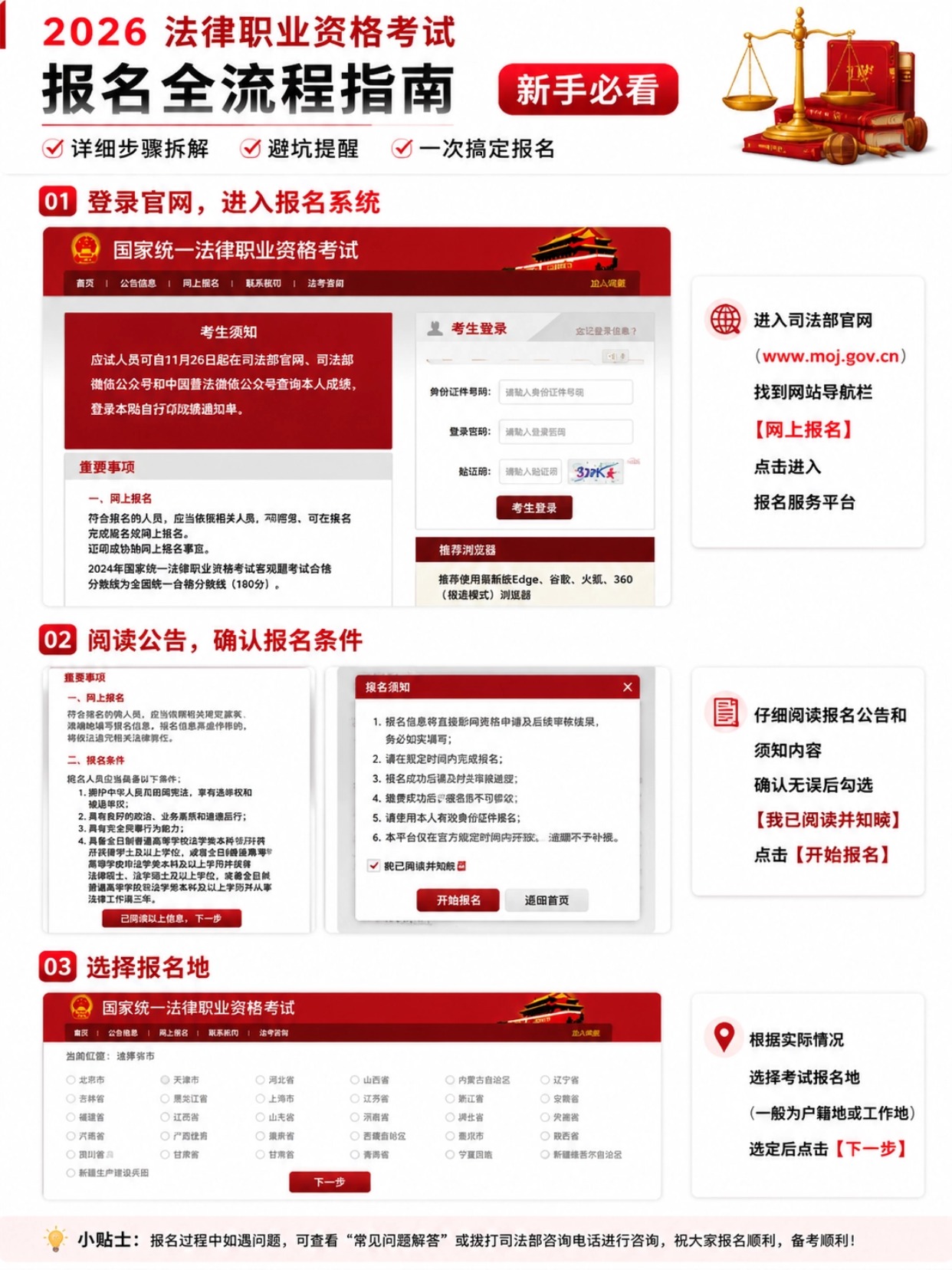 2026法律职业资格考试｜完整报名全流程+新手避坑