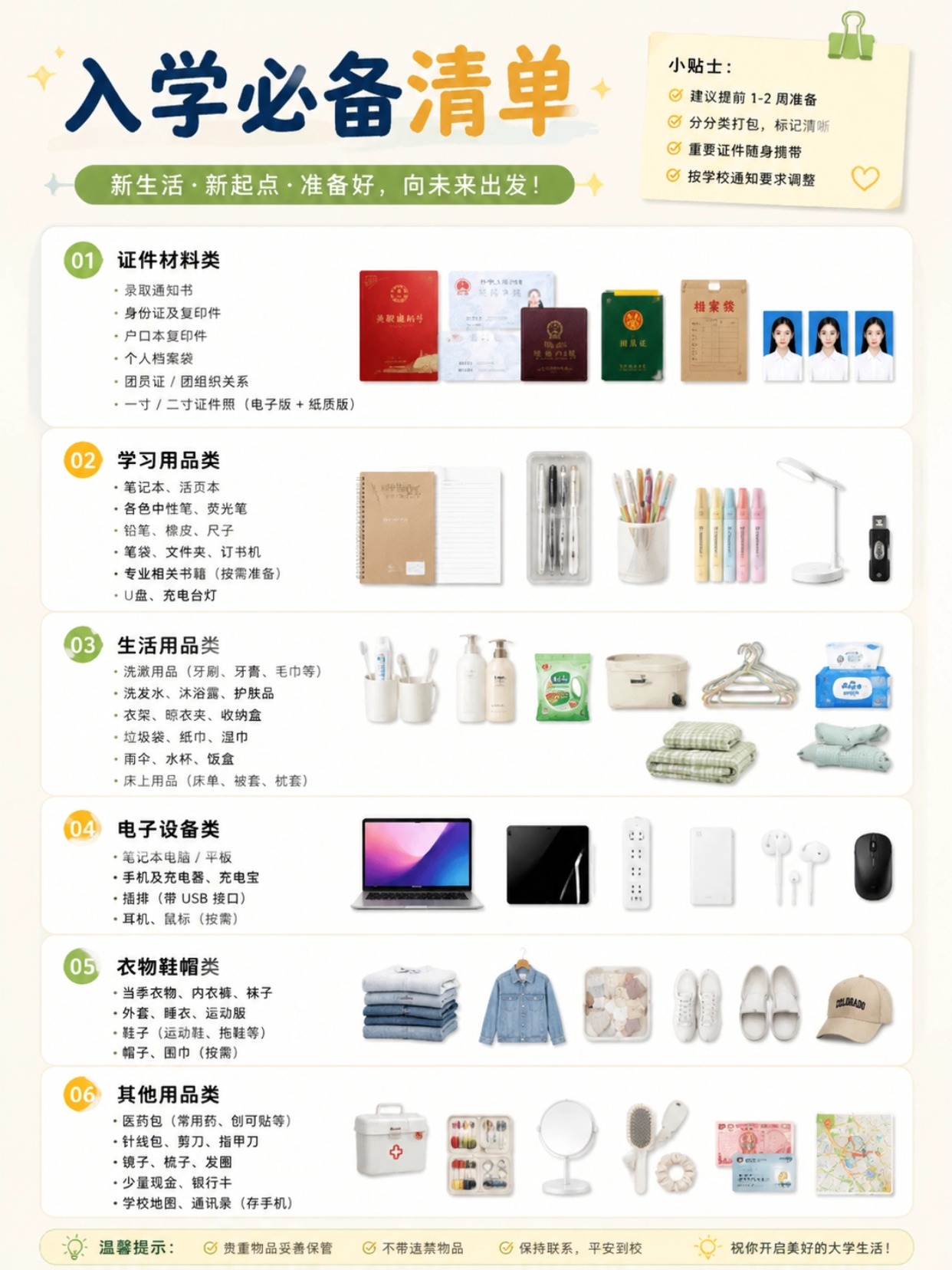大一新生入学全攻略｜必备清单+宿舍布置+证件照