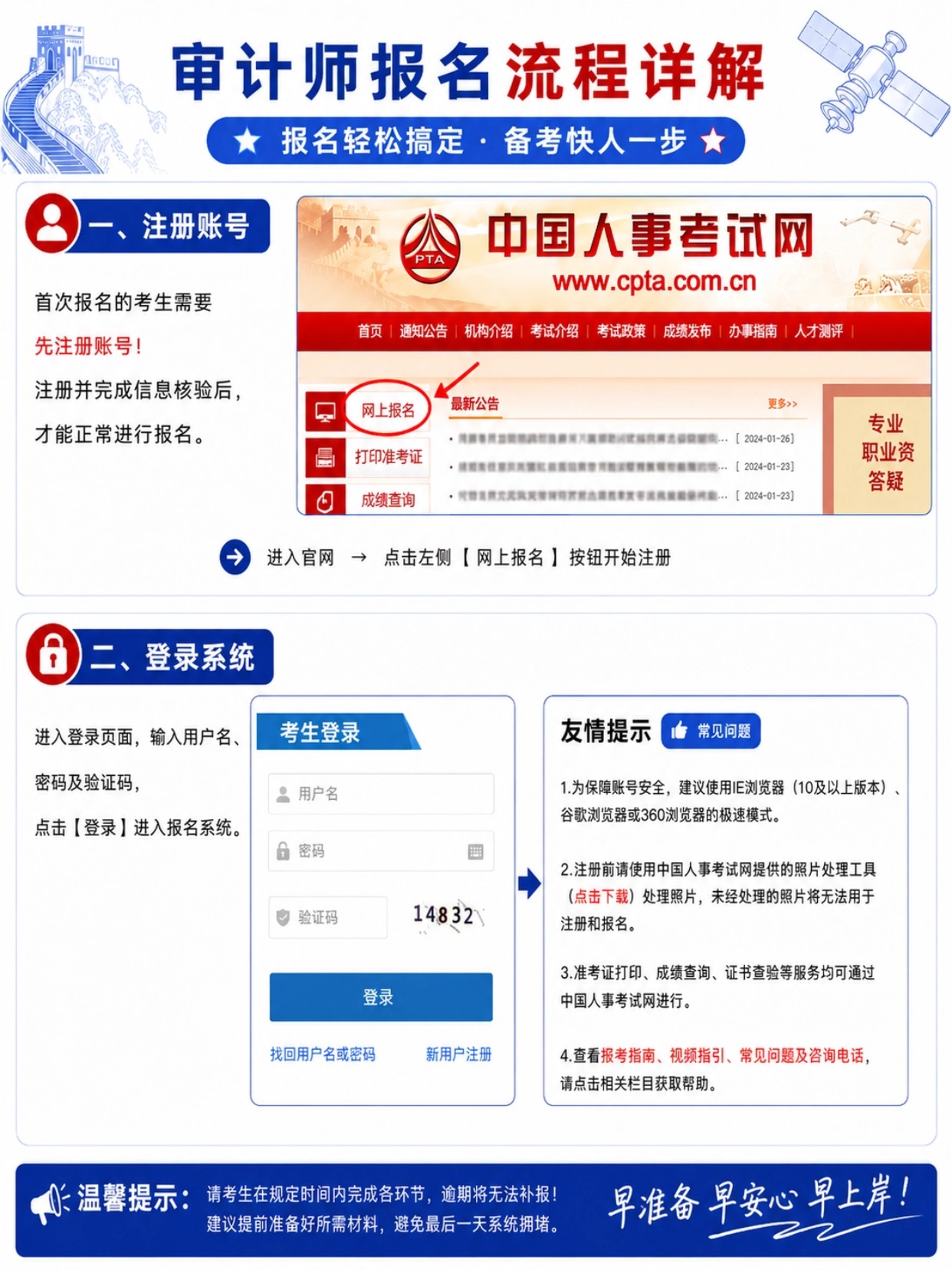 2026审计师考试｜完整报名全流程+证件照代审核教程