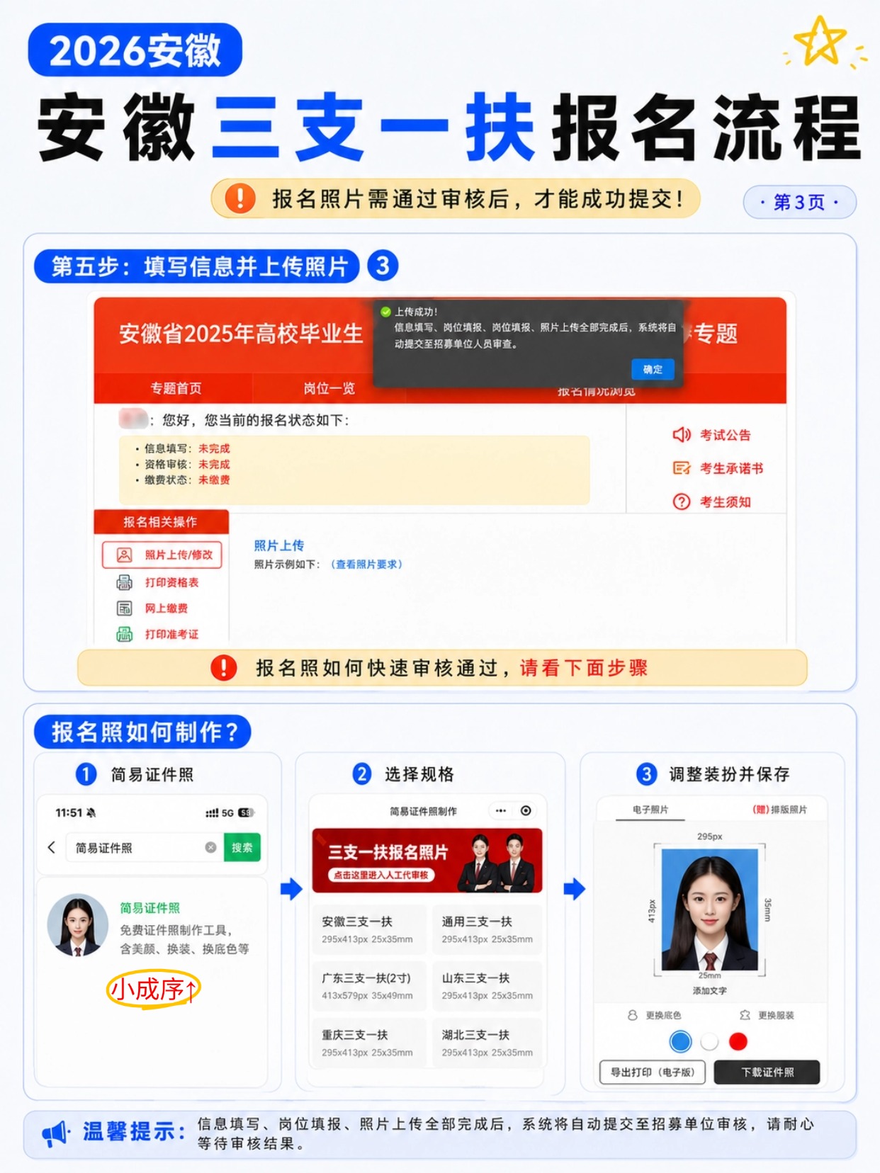 2026安徽三支一扶｜完整报名流程+信息填写模板