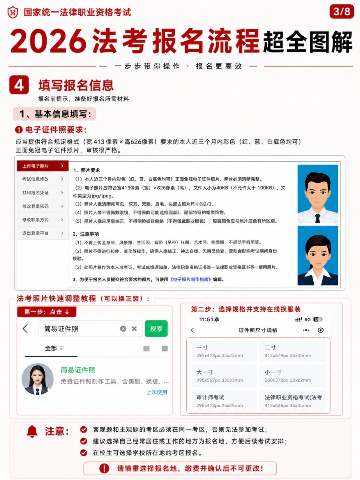 2026法考报名全流程｜8步超全图解+证件照制作教程
