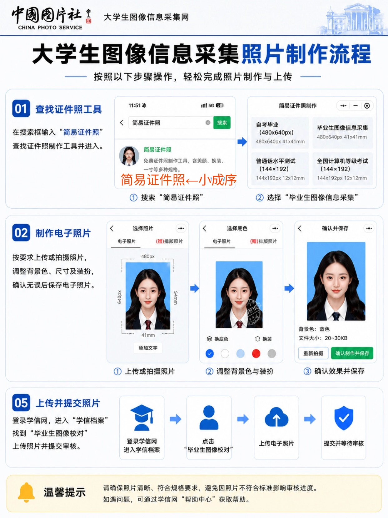 大学生毕业照采集|学信网照片制作+上传全流程