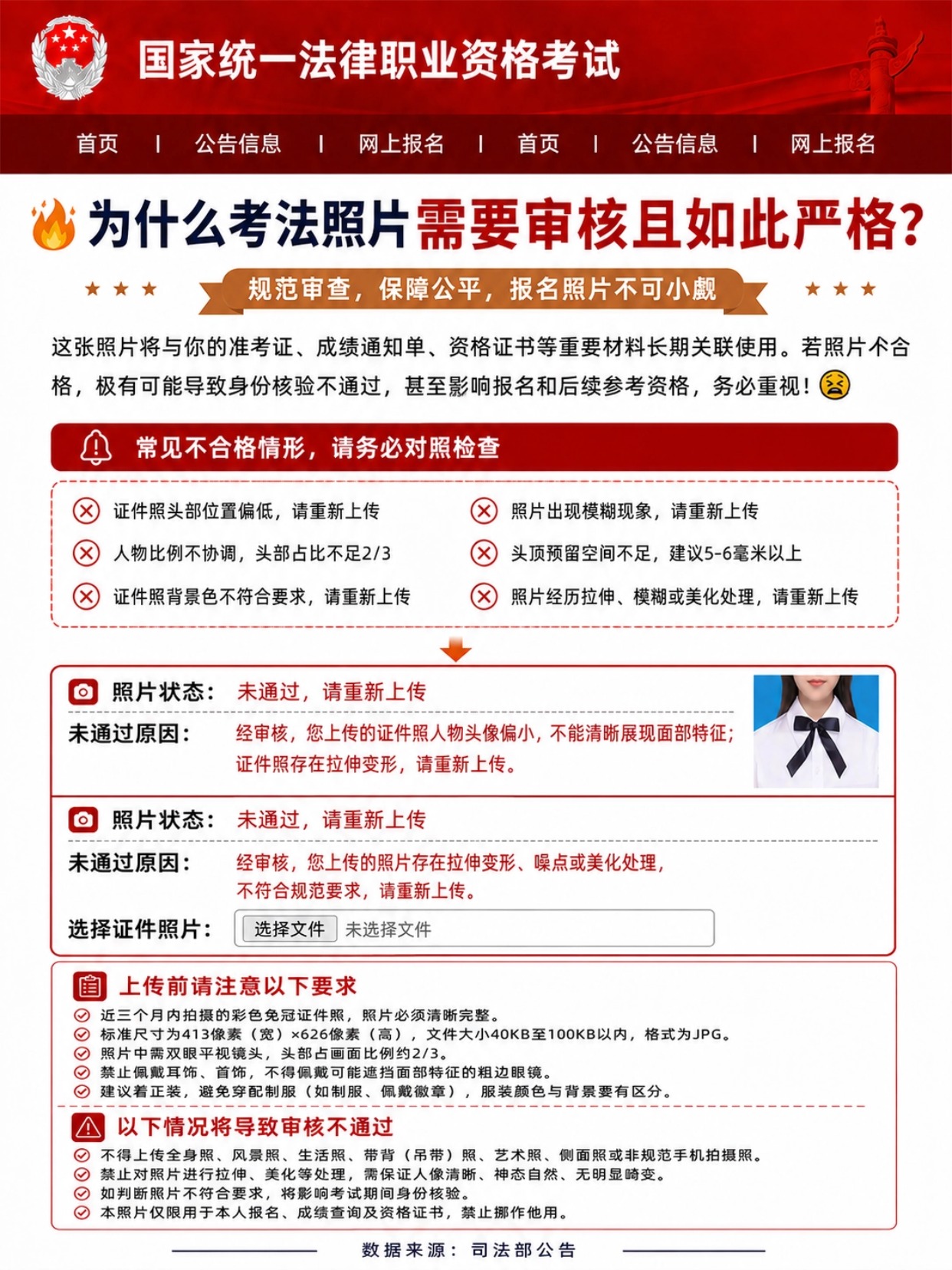 法考报名证件照官方全规范｜制作+避坑指南