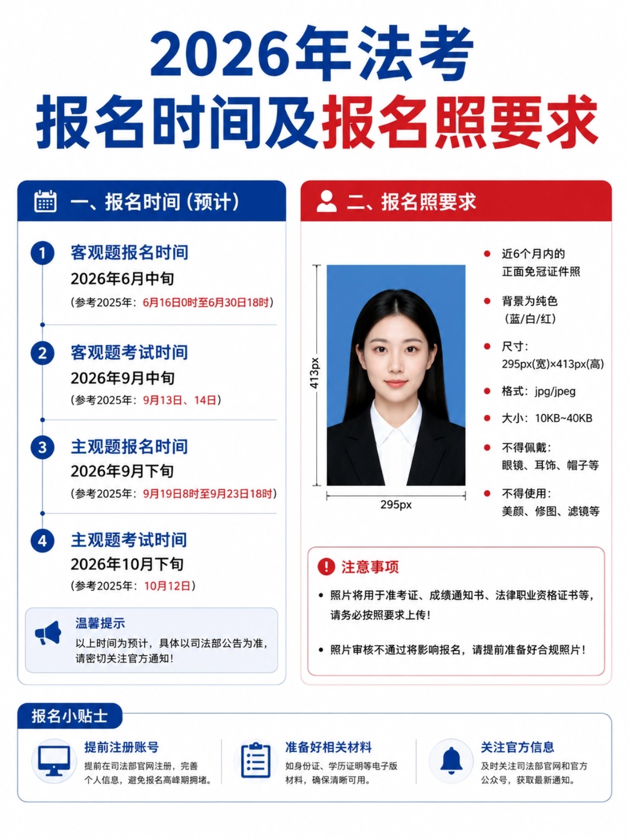 2026法考全攻略|报名时间+证件照制作+避坑+复习规划