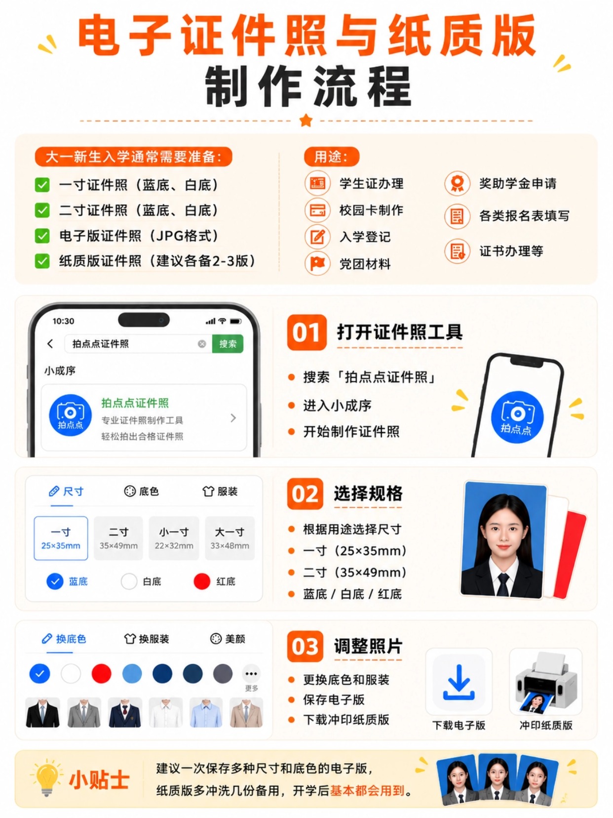 2026大一新生入学全攻略|证件清单+证件照制作+宿舍必备物品