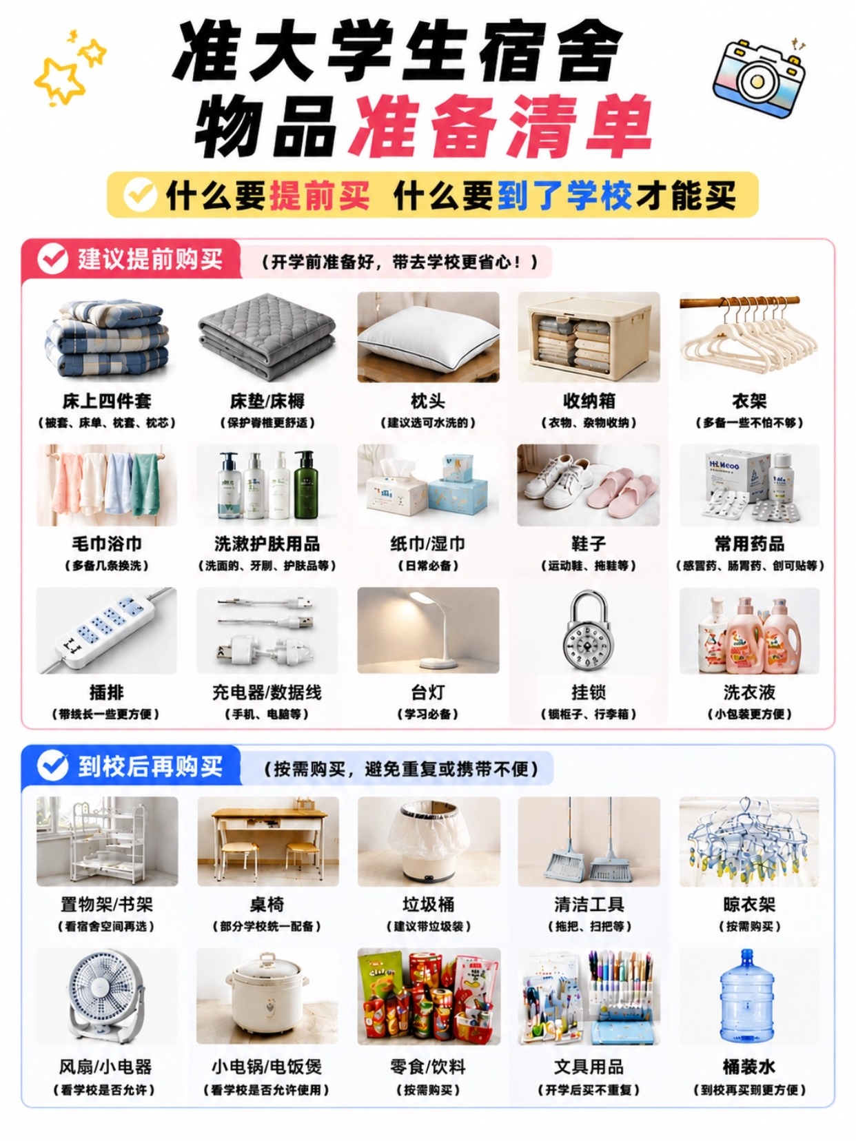 准大一新生必备｜证件照+宿舍物品+入学流程全指南