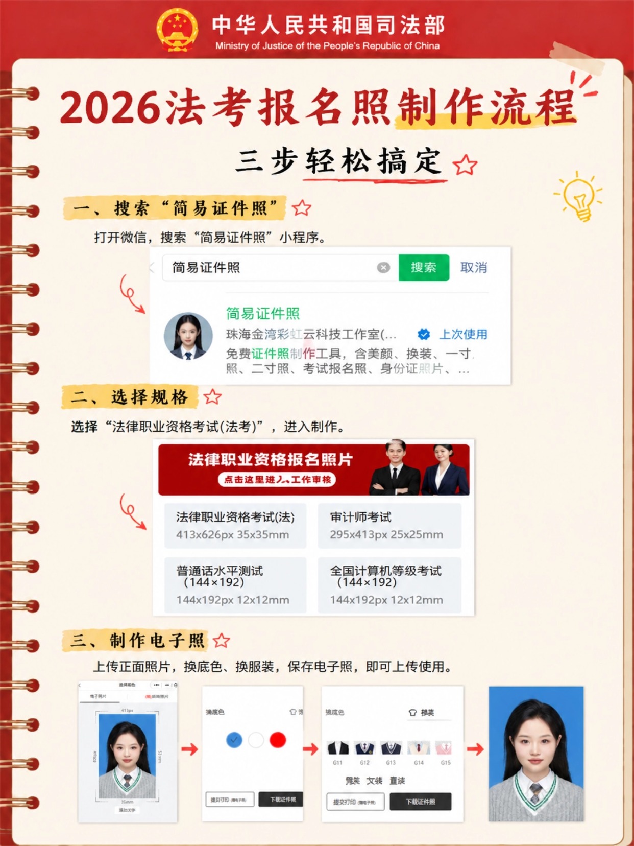2026法考报名全流程｜时间安排+分值占比+证件照制作