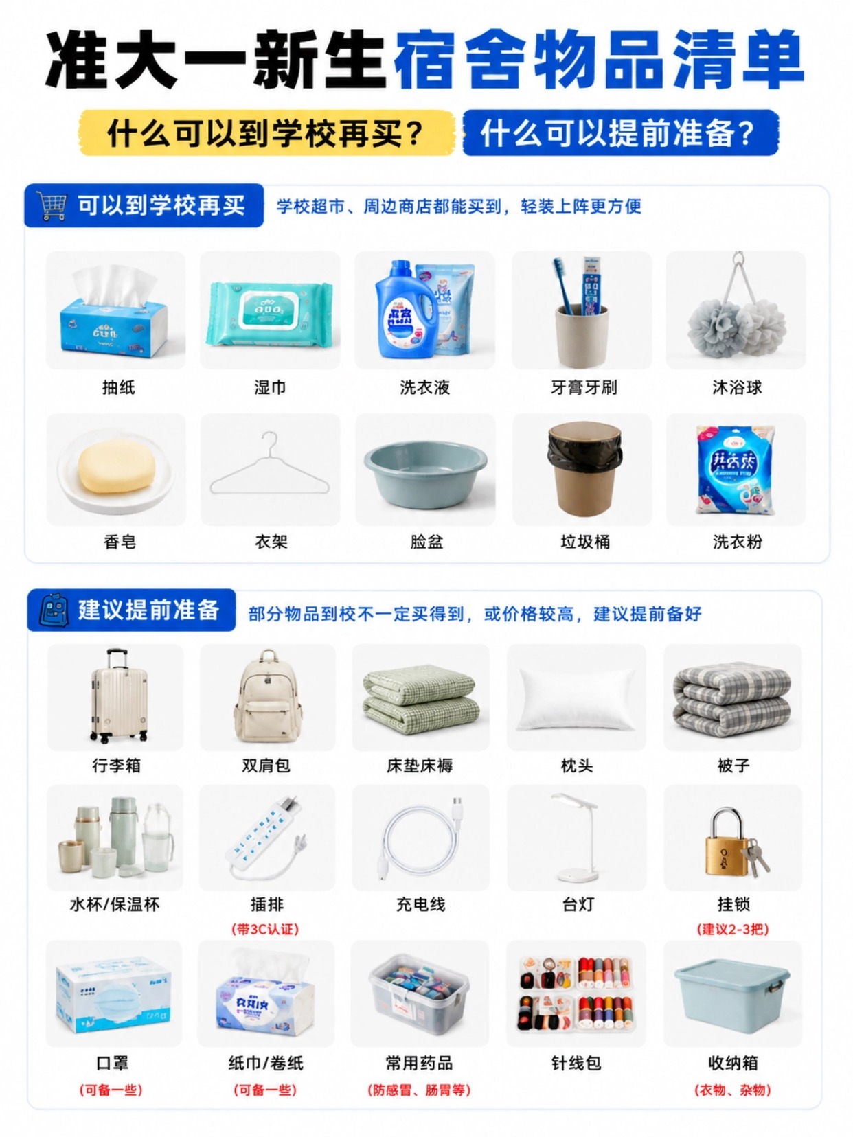 准大一新生完整入学指南|证件材料+宿舍采购+证件照制作+7大避坑提醒
