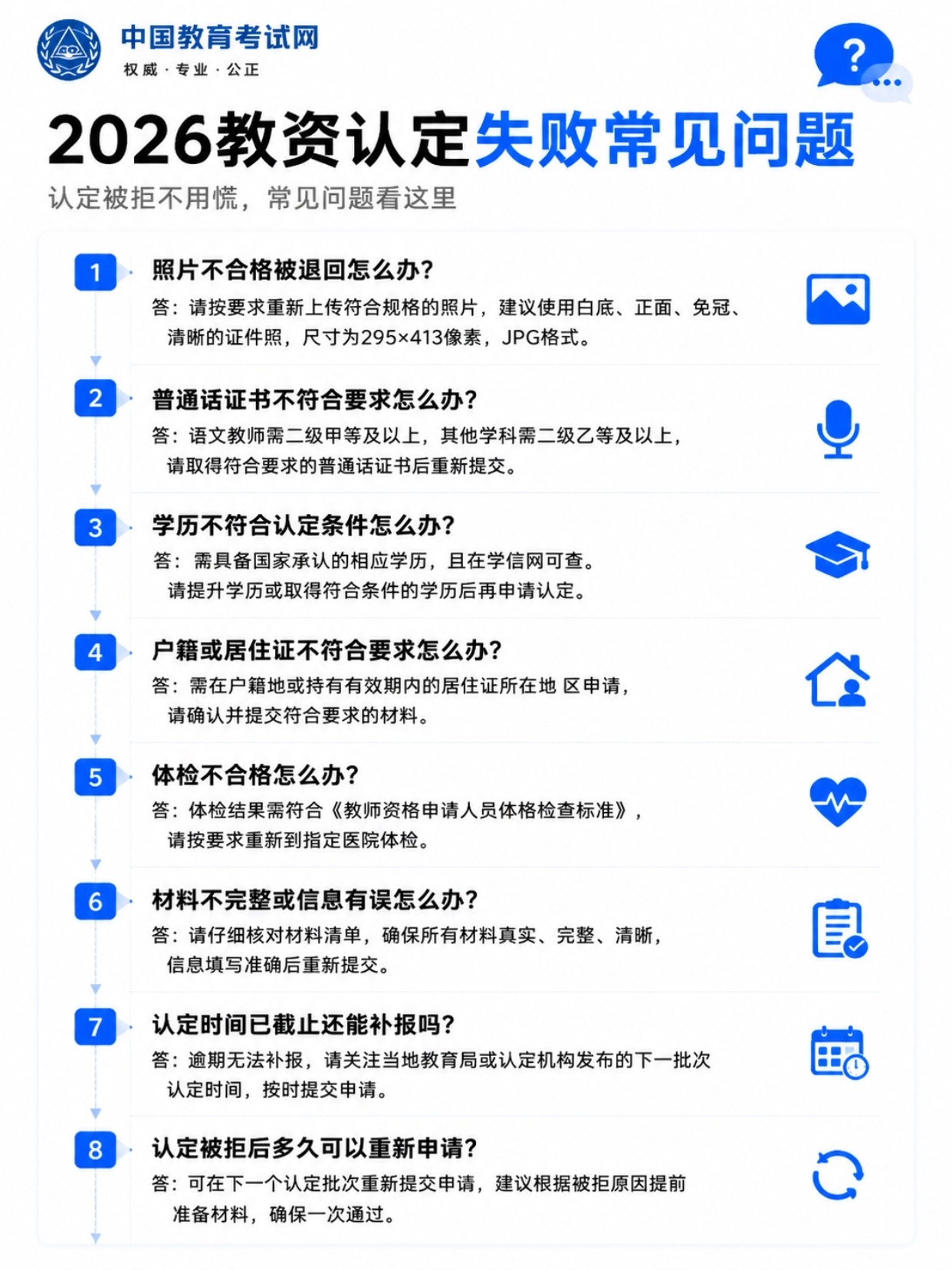2026下半年教资认定|各省时间汇总+材料清单+证件照制作+驳回问题全解