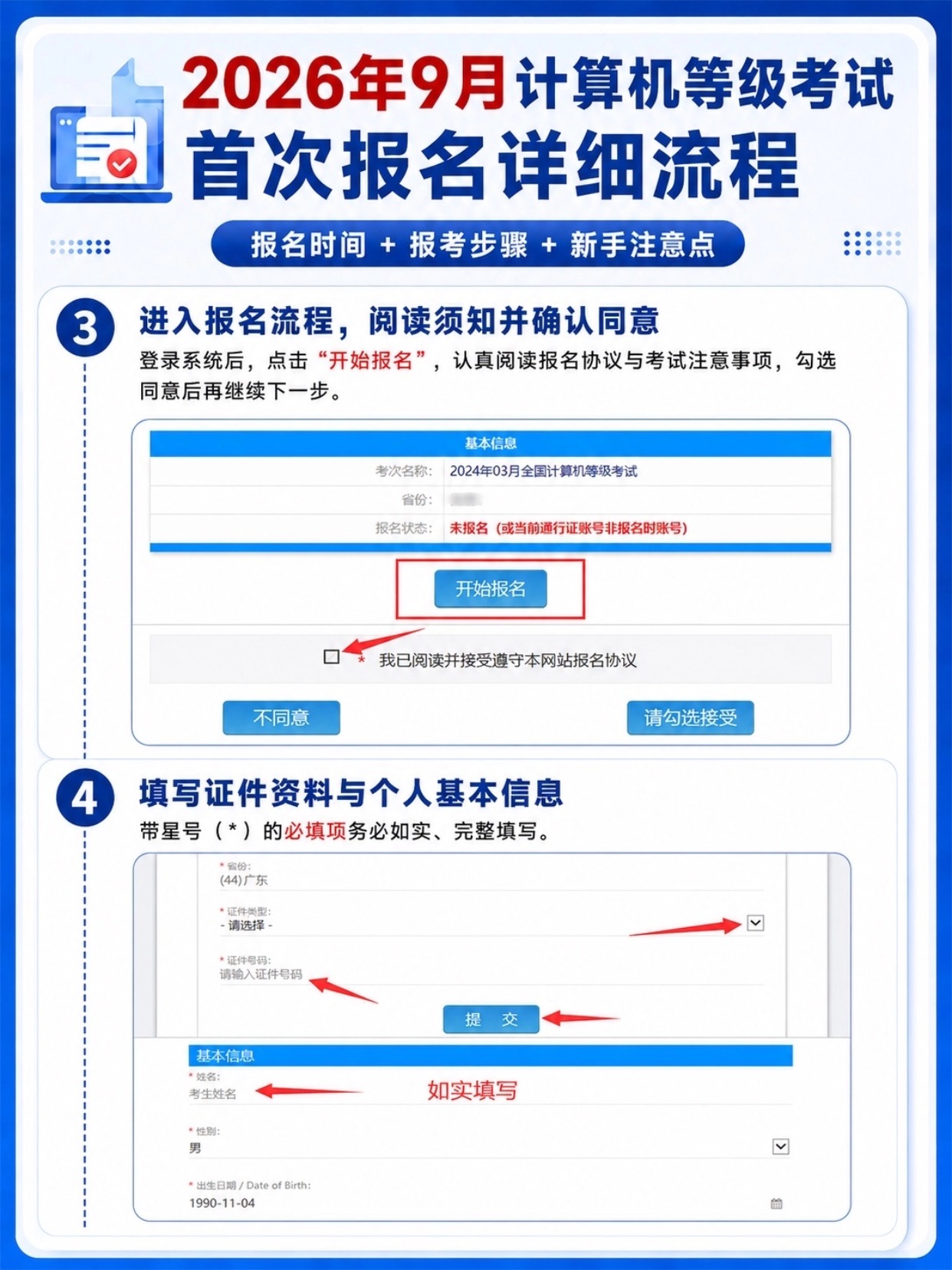 2026年9月计算机等级考试|首次报名完整图文流程+照片规范+新手避坑