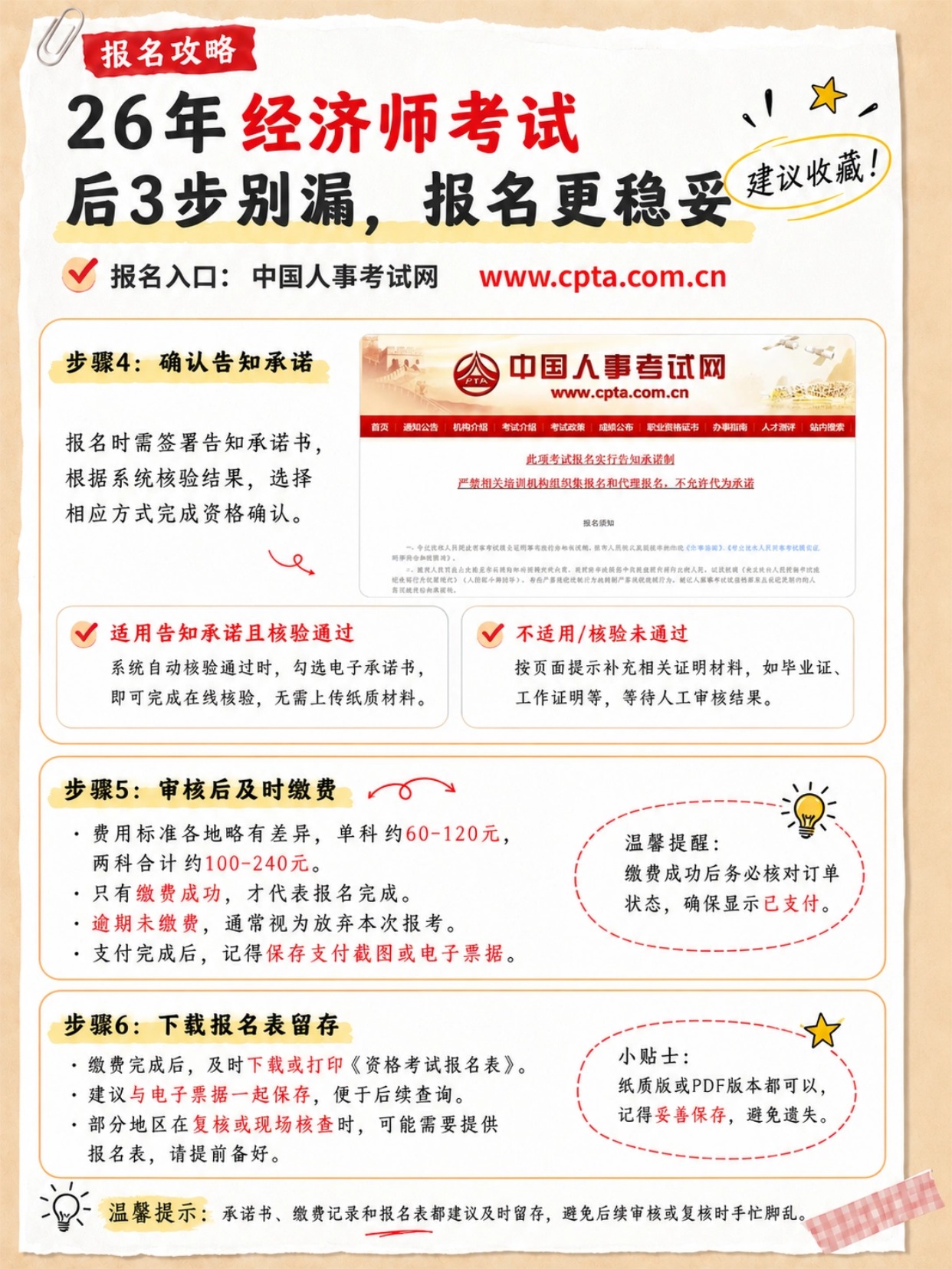 2026经济师考试报名全流程|6步保姆级指南|学历核验+证件照审核+缴费全细节