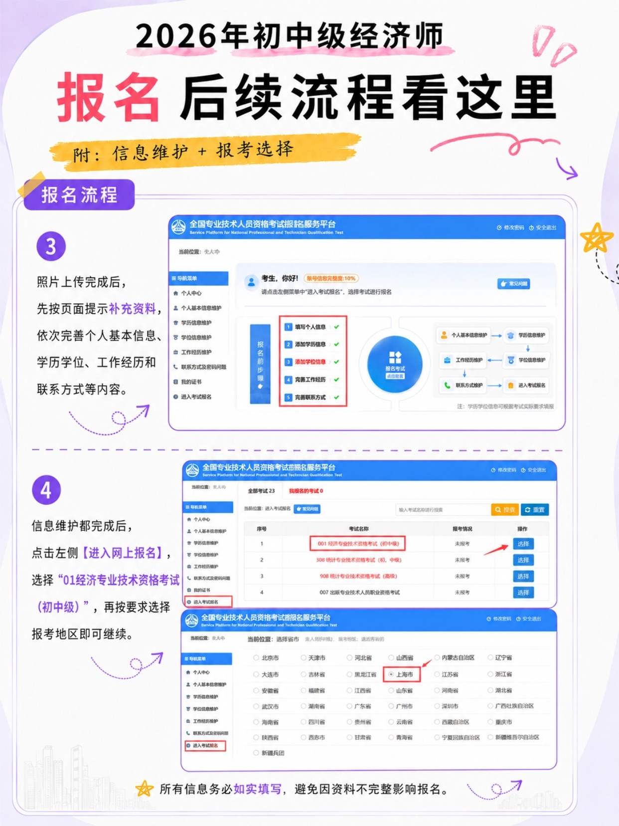 2026年初中级经济师|完整报名流程指南|时间节点+证件照规范+9步报名教程