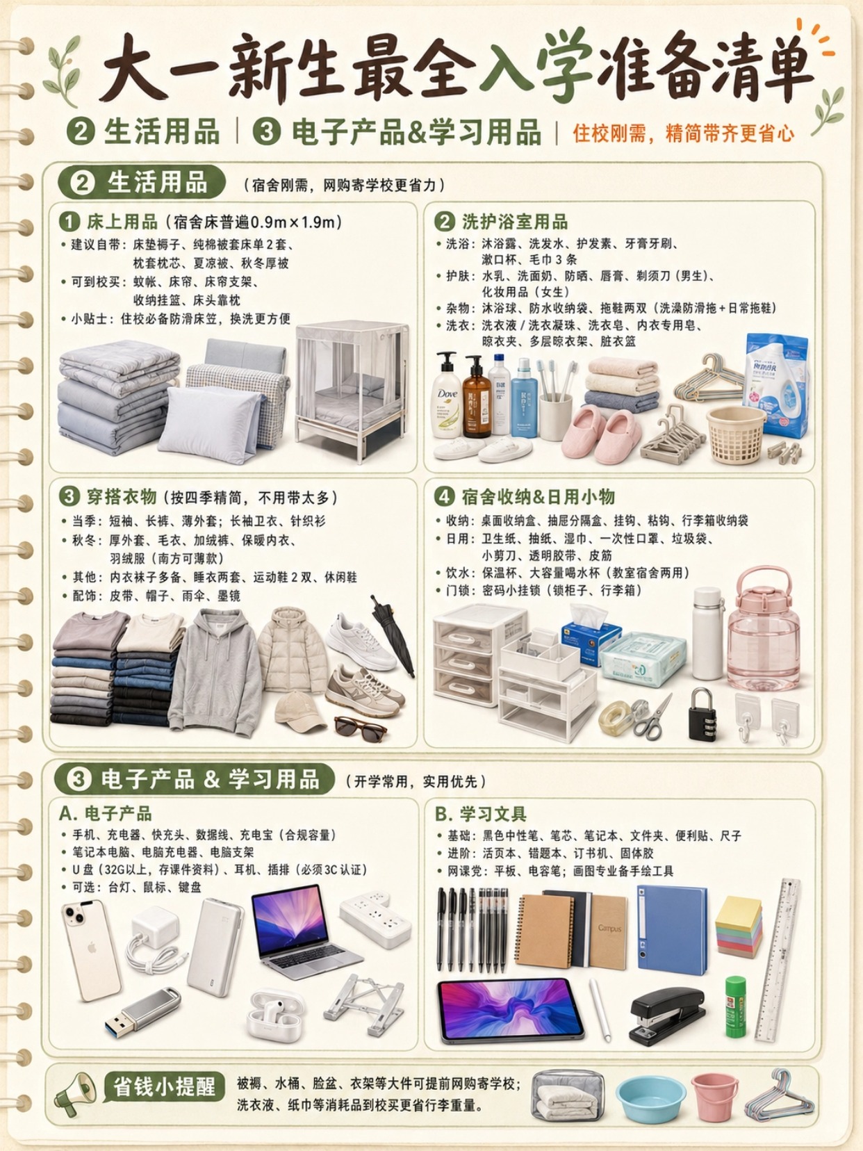 大一新生最全入学准备全攻略｜证件资料、生活用品、违禁清单、开学报到一日流程完整汇总