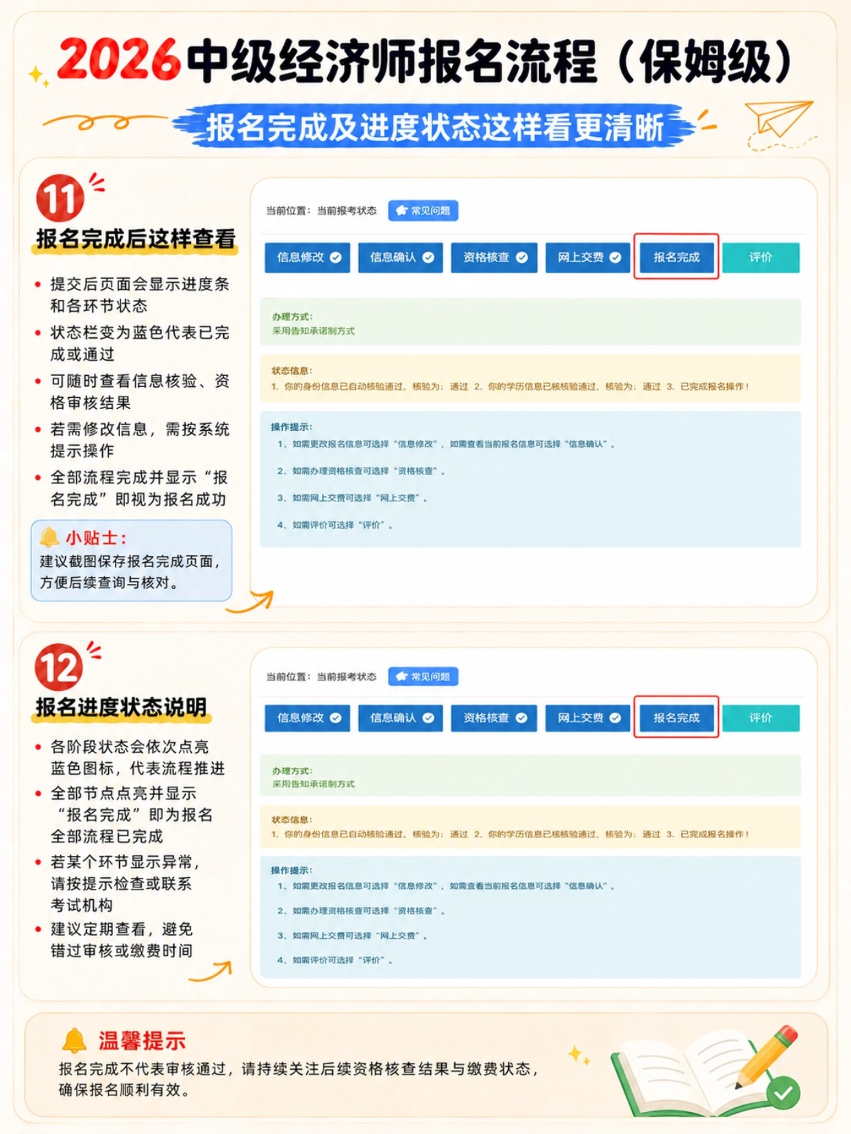 2026中级经济师完整报名保姆级教程|官网填报全步骤+照片制作+填写避坑大全