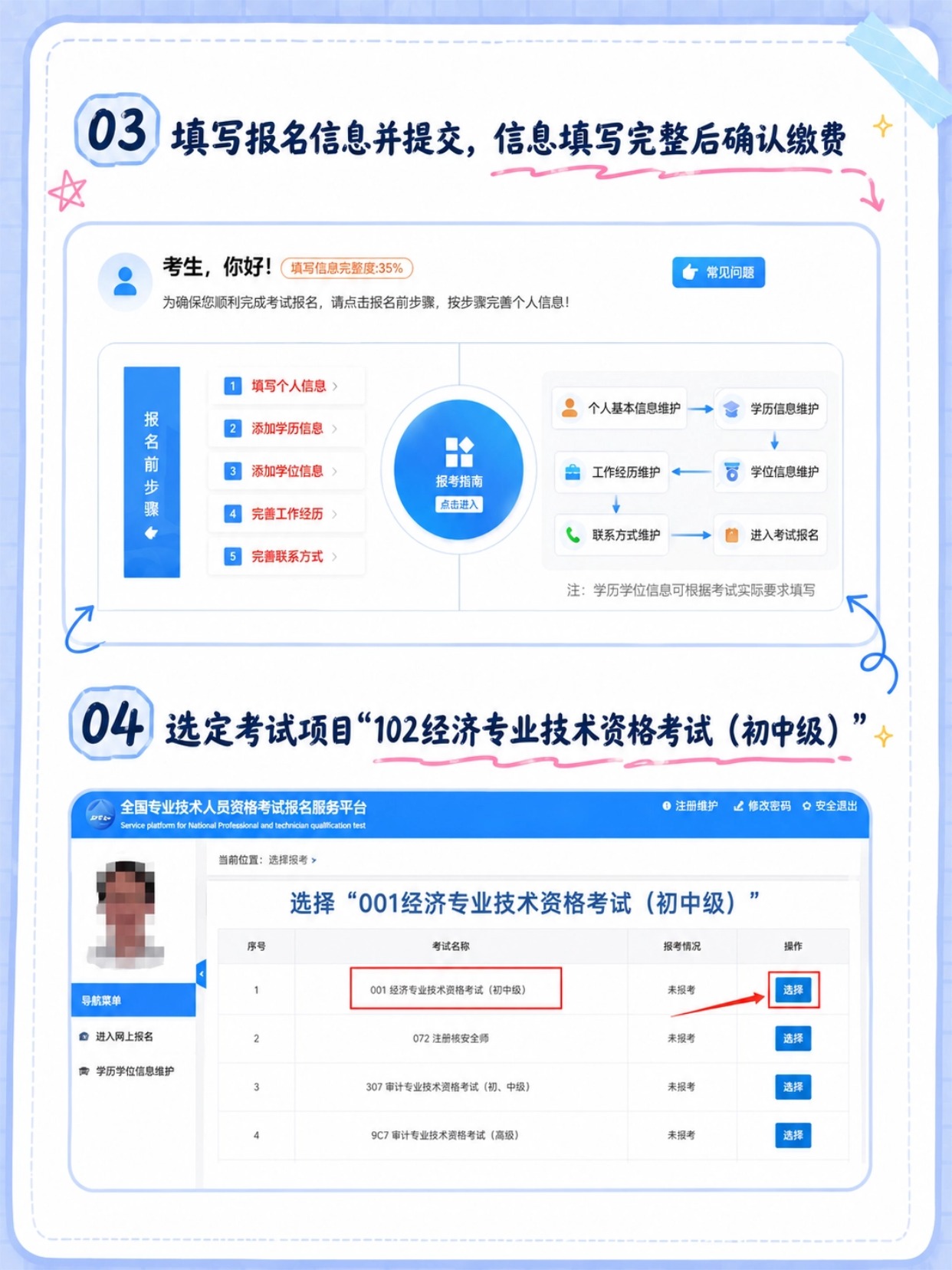 2026年初中级经济师完整报名指南|7步报名流程+证件照详细制作上传教程