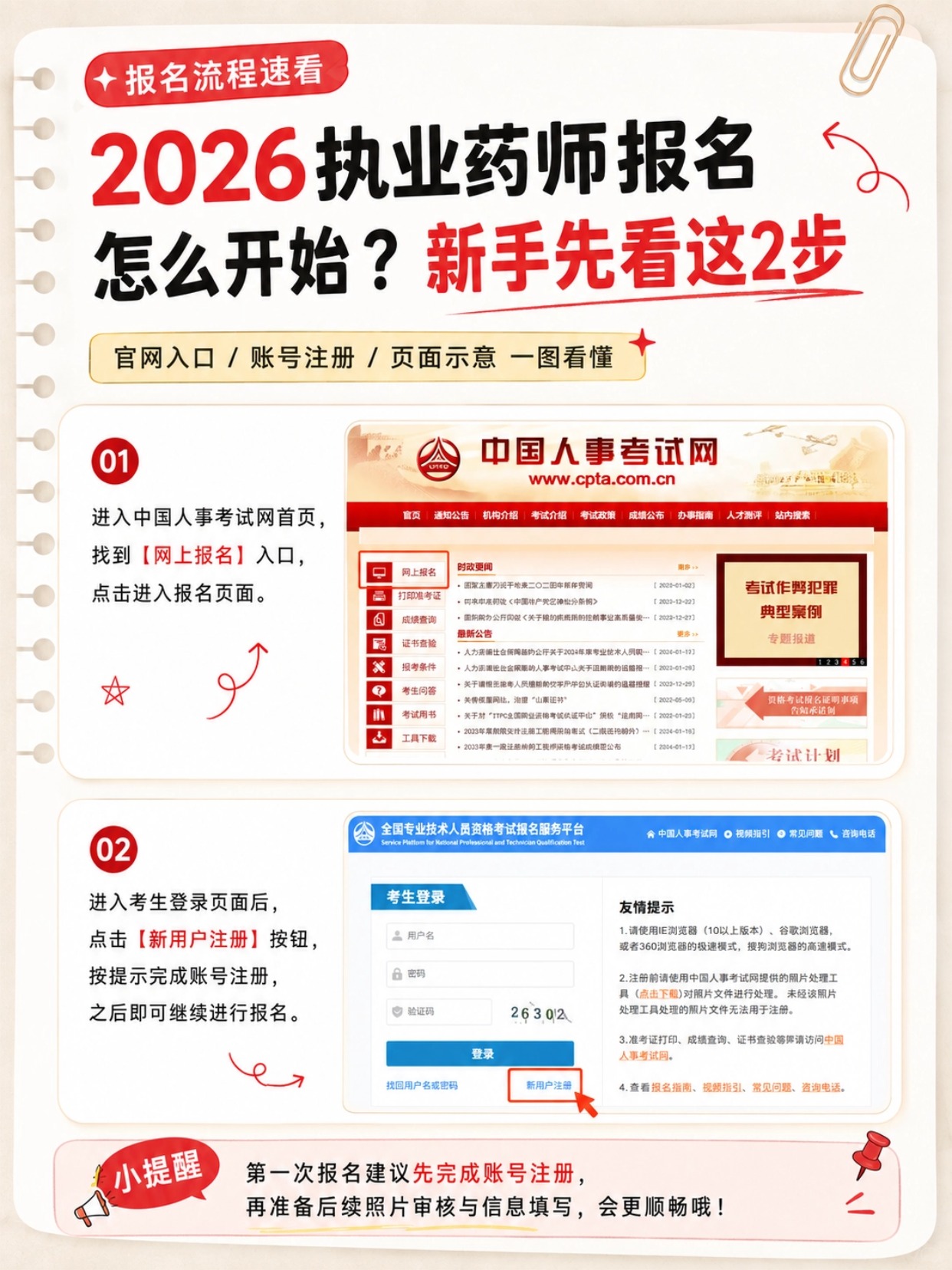 2026执业药师完整报名流程|12步图文详解+报名照片规范