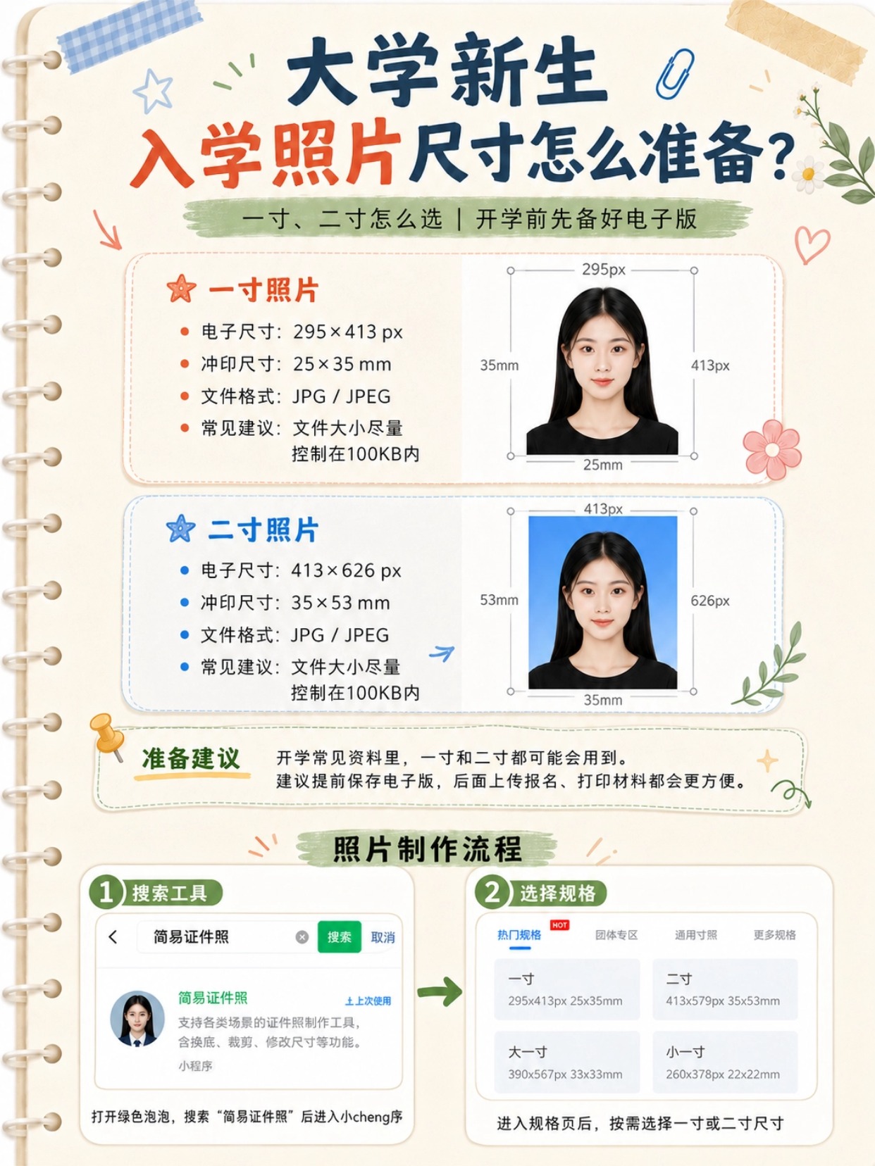 大学新生证件照完整准备攻略｜底色挑选、尺寸规格、手机制作教程、拍摄规范、开学干货