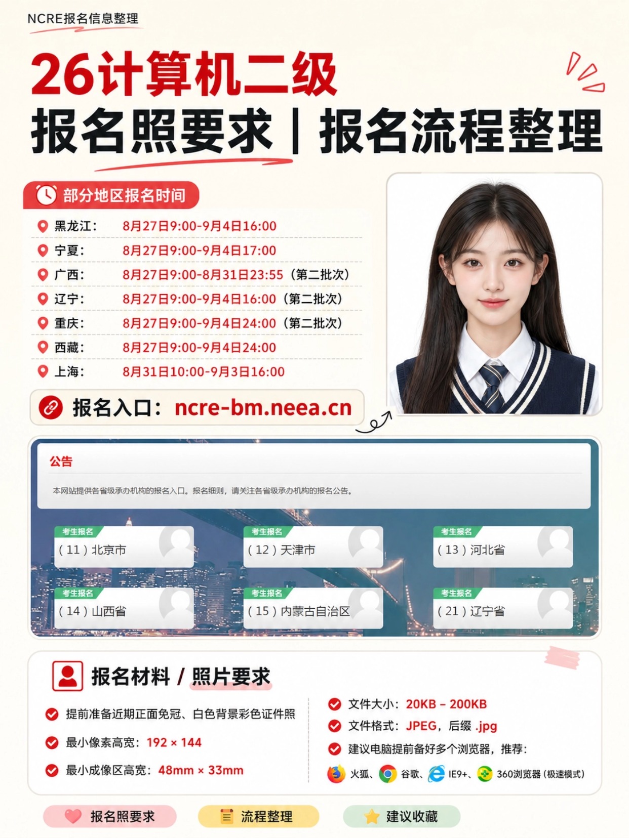 2026计算机二级报名全攻略｜时间、证件照制作、完整网报步骤