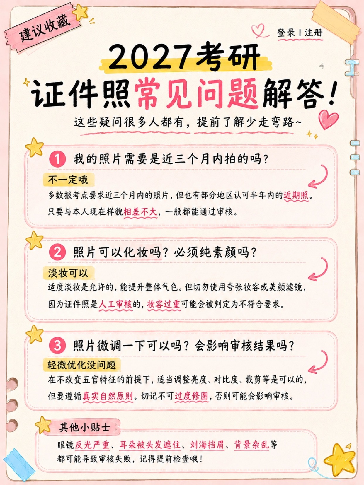 2027考研报名时间及证件照要求:网上确认照片上传、尺寸格式与审核避坑指南