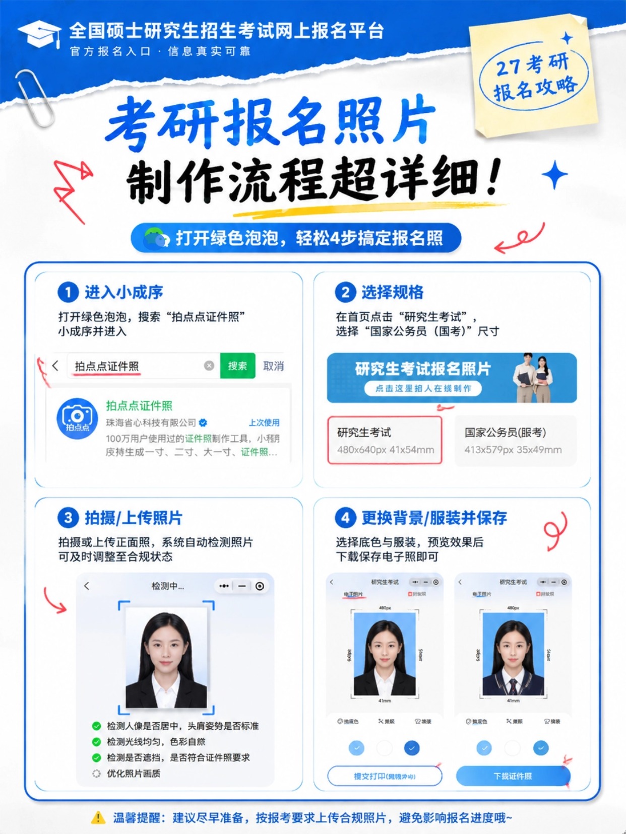 稿定设计-4.jpg 2027考研预报名完整填报攻略|学信网网报全步骤、证件照制作教程、常见问题解答